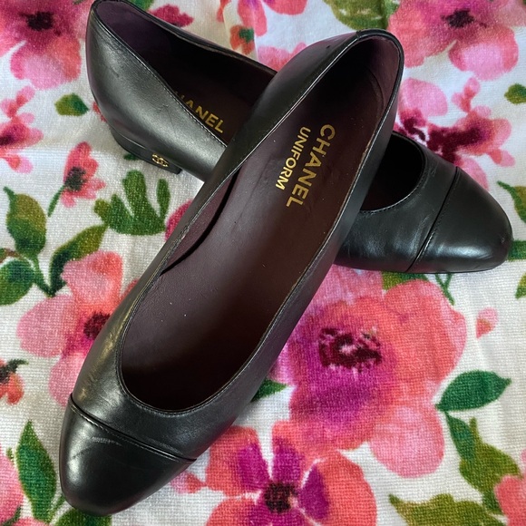 Chanel Uniform Black ballet flats shoes 39 - Picture 5 of 8